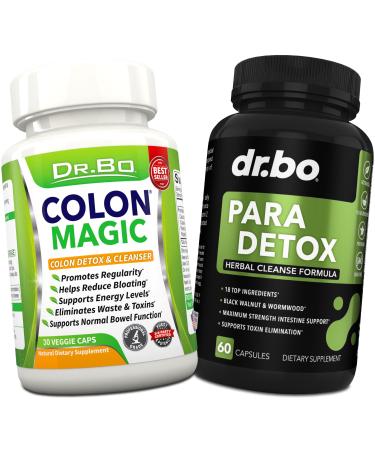 Colon Cleanse para Detox Capsules - Pro Natural Bowel Cleanser Pills for Intestinal Bloating & Fast Digestive Cleansing for Humans - Daily Constipation Relief Supplement Gut Stomach Herbal Flush