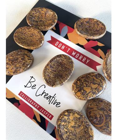 Calligraphy Jasper Miriam Crystal Elephant Skin Stone - Spiritual Stress Relief Gift for Meditation and Healing Energy - Buy Online on GoSupps.com