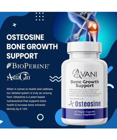 Avani Health Osteosine Bone Growth Support - Boost Bone Calcium Levels - Enhanced Absorption with BioPerine - Gluten-Free - 30 Vegan Capsules - Buy Online on GoSupps.com