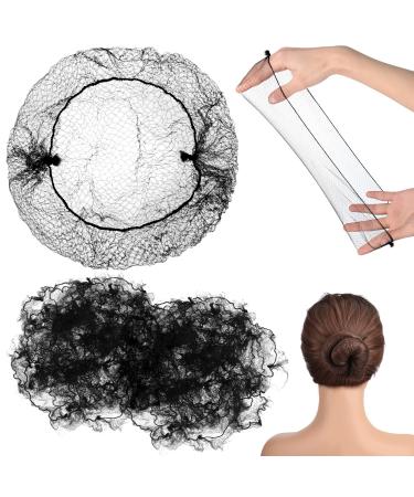 400 Pcs Hair Nets for Women Hair Nets for Food Service Invisible Elastic Edge Mesh 20 Inches Hair Nets  Ballet Dance Hair Bun(Black)