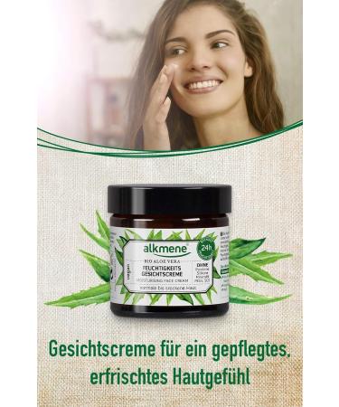 alkmene face cream with organic aloe vera - day cream for normal to dry skin - vegan face care without silicones parabens mineral oil PEGs SLS & SLES (1x 50 ml) - Buy Online on GoSupps.com