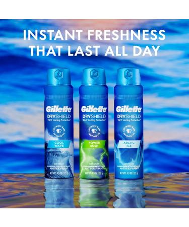 Gillette Dry Spray Antiperspirant & Deodorant for Men - Arctic Ice - 4.3 oz (Pack of 3) - Long-Lasting Freshness & Protection - Shop Internationally - Buy Online on GoSupps.com