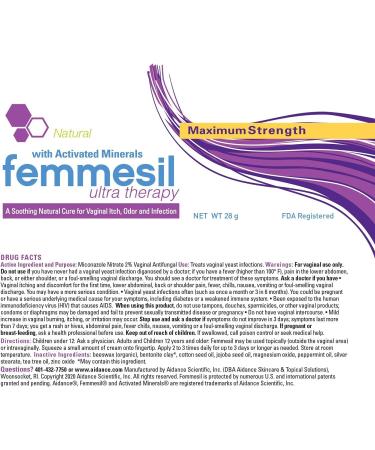 Femmesil Ultra Therapy Vaginal Ointment - Natural Relief from Yeast Infections & pH Imbalance - 28g Tube - Buy Online on GoSupps.com