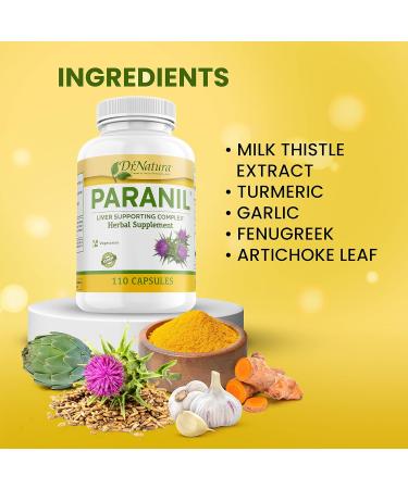 DrNatura Paranil Liver & Colon Cleanse - 17 Herbal Complex with Milk Thistle | Detox 110 Veg Caps - Buy Online on GoSupps.com