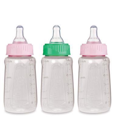 First Essentials by NUK Clear View Baby Bottle  5 oz  3 Pack Girl Colors 3 Count (Pack of 1)