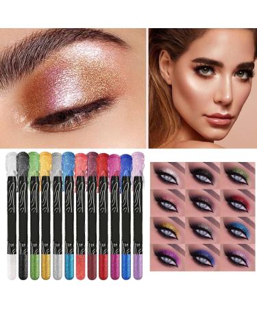 Glitter Eyeshadow Stick - Glitter Eye Shadow Glitter Eye Pencil High Pigmented Smudge-Proof Pearlescent For Women Eyes Makeup - Buy Online on GoSupps.com