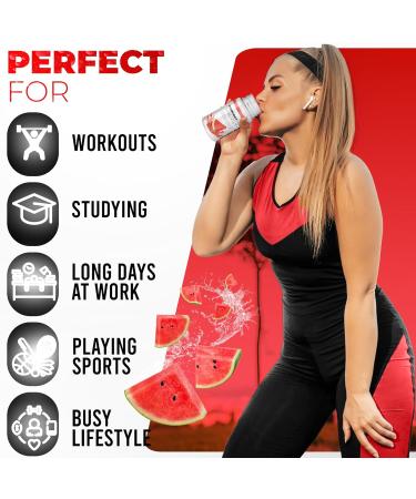 Everyday Basis Energy Shots - Natural B12 Vitamin Energy Shot Bottles with Amino Acids - Made with Monk Fruit Sugar Free and Zero Calories - Includes Four (4) 2oz Watermelon Caffeine Shots - Buy Online on GoSupps.com
