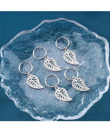 Inilbran Vintage Leaf Dreadlocks Hair Rings Silver Leaf Pendant Hair Braid Rings Tiny Leaf Dreadlocks Ring Hair Braid Decorative Dreadlock Headwear Hair Accessories for Women and Girls Headdress Style A - Buy Online on GoSupps.com