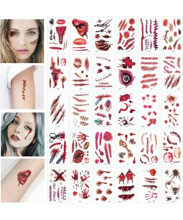 Mysense 3.5oz Nose and Scar Wax SFX Makeup Kit for Halloween Stage & Zombie Effects - Includes 6 Body Paint Colors, Spatula, Fake Blood Gel, Tatooes, Stipple Sponges - Buy Online on GoSupps.com