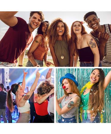 Konsait Flower Temporary Tattoos - 15 Sheets | Rose Skull Butterfly Designs | Arm Sleeves Stickers for Women, Girls, Kids | Decorative Body Art - Buy Online on GoSupps.com