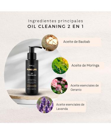 AOKlabs - Oil Cleaning 2 in 1 (200 ml) Natural Facial Cleansing Gel and Makeup Remover with Natural Ingredients to Moisturize Soften and Cleanse All Skin Types - Buy Online on GoSupps.com