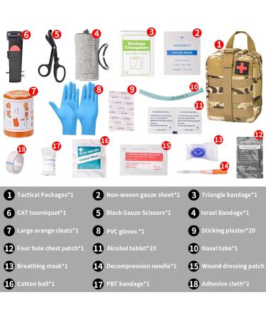 Premium Outdoor First Aid Set - Military-Grade 48-Piece Survival Kit for Camping Home Car & School - Buy Online on GoSupps.com