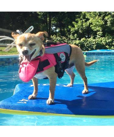 Vivaglory Pink Dog Rescue Vest - Removable Front-Wheel Drive Reflective Caps & Extra Padding for Swimming & Boating (Size S: 43-53cm Chest) - Buy Online on GoSupps.com