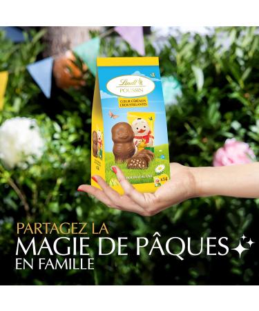 Lindt - POUSSIN - Sachet de Mini-Moulages fourr s - Chocolat au Lait et C r ales Croustillantes - Id al pour P ques 130g C r ales 130g - Buy Online on GoSupps.com