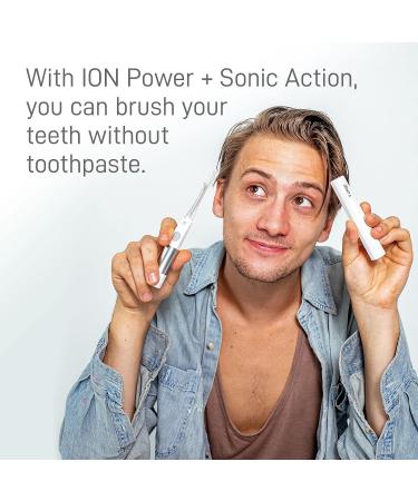 IONIC KISS IONPA DM Compact Electric Toothbrush | Brushing Timer, 2 Modes, Travel Cap | 2 Soft Filament Brush Heads | Made in Japan | DM-011PW Pearl White - Buy Online on GoSupps.com