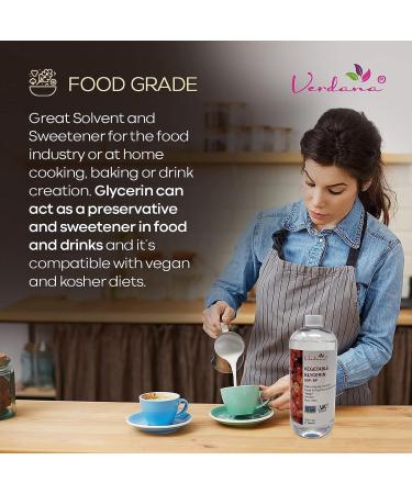 Verdana Vegetable Glycerin USP/BP Refined - Premium Food Grade 32 Fl Oz - Vegan, Kosher, Non-GMO - Pack of 1 - Buy Online on GoSupps.com