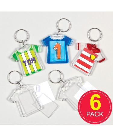 Baker Ross ET1242 Jersey Keyrings - DIY Craft Projects Pack of 6 | White 5 cm | International Shipping Available - Buy Online on GoSupps.com