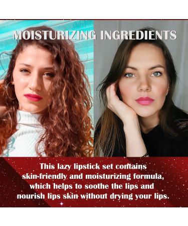 DAGEDA 3 Colors Lazy Lipstick - Magic Color Changing, Long Lasting, Waterproof & Moisturizing Lipstick - Non-Fade Lip Shape - Perfect for Lazy People (Color D) - Buy Online on GoSupps.com