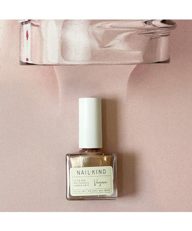 NAILKIND Gold Shimmer Pink Nail Polish - Glazed Brulee - Shimmery Nail Varnish - Vegan Nail Lacquer + Peta Certified + Cruelty Free - Quick Drying Long Lasting - Chip Resistant - 8ml - Buy Online on GoSupps.com