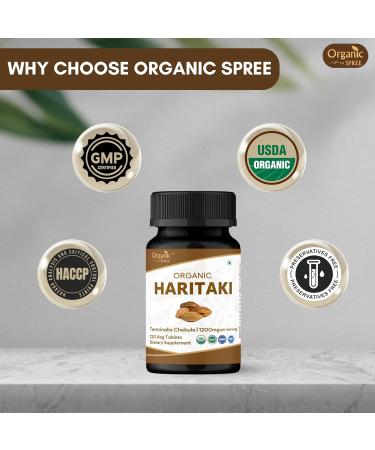 ORGANIC SPREE Haritaki 120 Tablets | Terminalia Chebula (Haritaki) | USDA Organic Certified | Improves Digestion and Detoxification* | Dietary Supplement 120tab - Buy Online on GoSupps.com