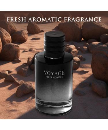 Voyage for Men Eau De Parfum - Sophisticated Male Fragrance Composition of bergamot Pepper Lavender Star Anise & Nutmeg - Base of Peppery & Vanilla - Go-To Daily Scent - Elegant 100ml Bottle - Buy Online on GoSupps.com
