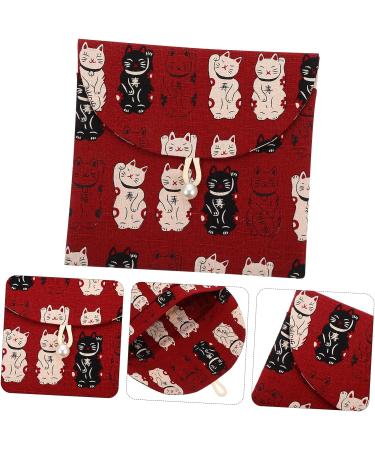 Healifty Womens Wallets Lucky Cat Storage Bag Ladies Purses Diaper Bag Organizer Womens Toiletry Bag s Coin Purse Napkin Bag Change Purse Wallet Travel Menstrual Pad Holder Storage Pouch Red 14X13CM - Buy Online on GoSupps.com