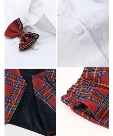 Mint Green Baby Boys Gentleman Suit Set | Red Plaid | 12-18 Months - Buy Online on GoSupps.com