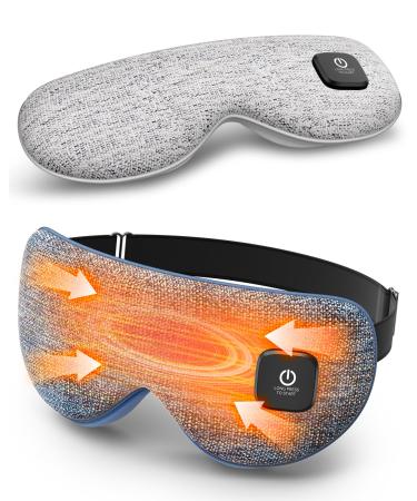 Heated Eye Mask - Cordless Eye Mask for Dry Eyes Eye Relief Improved Sleep Washable Eye Heating pad for Travel and with Replaceable Shell Blue