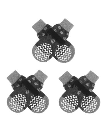 EXPAWLORER Anti-slip Dog Socks - Double Sides Dog Socks with Grips Large Coverage Stop Licking for Injured Paws Soft Paw Protector Gripper Socks for Hardwood Floors Indoor X-Large Grey X-Large