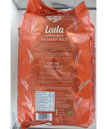 Laila Golden Sella Basmati Rice 5kg - Long Grain - Naturally Aged - Pack of 1 - Buy Online on GoSupps.com