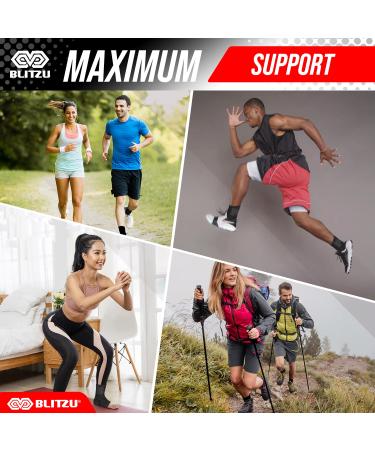 BLITZU Lace Up Ankle Brace for Sprained Ankles - Stabilizer Support Sleeve for Men & Women | Ideal for Volleyball Basketball & Injury Recovery - Size S - Buy Online on GoSupps.com