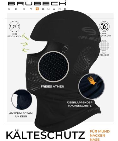Brubeck Storm Hood for Ladies & Men | Balaclava & Ski Mask | Wind & Motorcycle Face Mask Black S-M - Best for Outdoor Sports - Buy Online on GoSupps.com