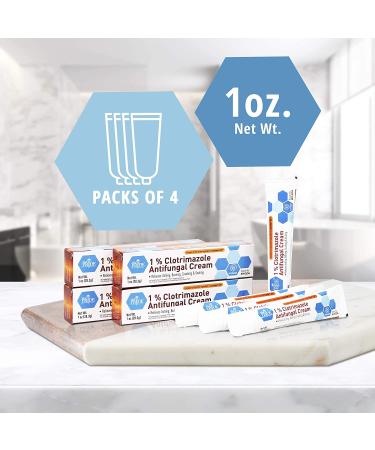 Medpride 1% Clotrimazole Antifungal Cream - 4 Pack for Fungus Treatment - Jock Itch, Athlete's Foot, Ringworm Relief - Buy Online on GoSupps.com