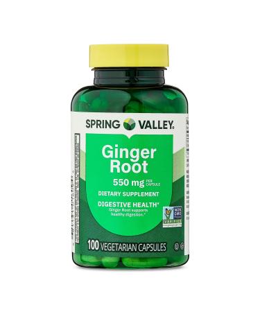Ravazzi Spring Valley Ginger Root 550 mg Digestive Health Dietary Supplement Capsules 100 Count per Bottle (Pack of 1) - New Look