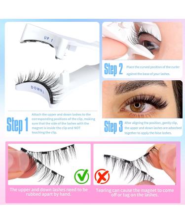 ALICROWN Magnetic Eyelashes - Fluffy No Glue Needed Cat Eye Fake Lashes | Natural Strip Lashes with Applicator | Durable Wispy 1 Pair - Buy Online on GoSupps.com