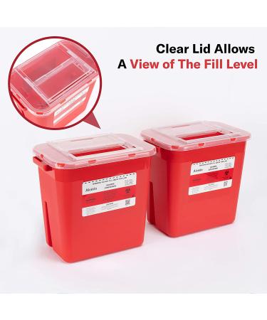 Alcedo Sharps Container for Home Use 2 Gallon (2-Pack) | Biohazard Needle & Syringe Disposal - Buy Online on GoSupps.com