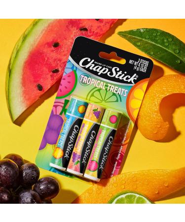 ChapStick Lip Care Tropical Treats Collection (9 Sticks) Electric Tangerine Fizzy Grape & Zingy Watermelon Lip Balm 0.15 Oz Ea - Buy Online on GoSupps.com
