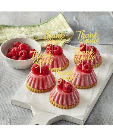 SYKYCTCY 24 Pack Thank You Cupcake Toppers Glitter Thank You Cupcake Picks Thanksgiving Day Cupcake Decorations Wedding Anniversary Birthday Party Supplies Gold - Buy Online on GoSupps.com