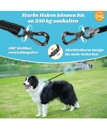 Buy Aystkniet Bungee Tow Leash for Dogs - Shock-Absorbing Padded Handle Reflective Lockable Hooks - 3m to 20m Options for Medium & Large Dogs - Buy Online on GoSupps.com