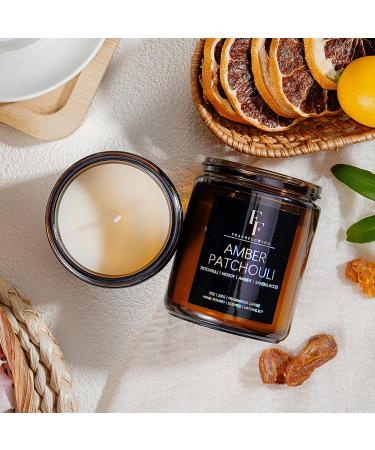 Amber Patchouli Scented Candles - Soy Wax Aromatherapy Gift | 7oz Amber Jar Candle for Home & Spa - Buy Online on GoSupps.com