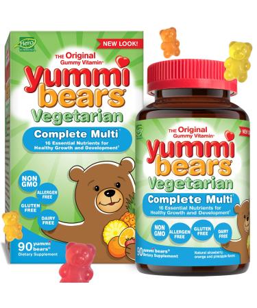 Yummi Bears Vegetarian Multivitamin and Mineral Supplement Gummy Vitamins for Kids 90 Gummies