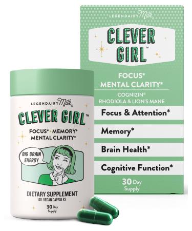 Legendairy Milk Clever Girl - Focus Supplement with Lion s Mane & Citicoline - Nootropic Lions Mane Supplement for Memory Focus & Mental Clarity 30 Servings