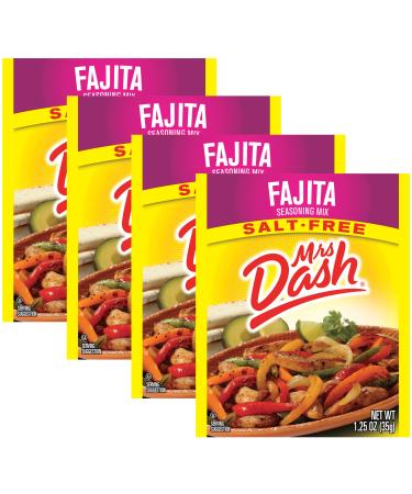 Mrs Dash Salt Free Fajita Seasoning Mix (Pack of 4) 1.25 oz Packets