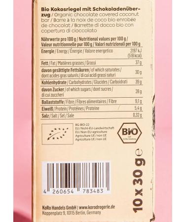 KoRo - Super Chocolate Bar filled with coconut - 10 x 30 g - Perfect snack for small cravings - Vegan - Gluten free - Palm oil free - Buy Online on GoSupps.com