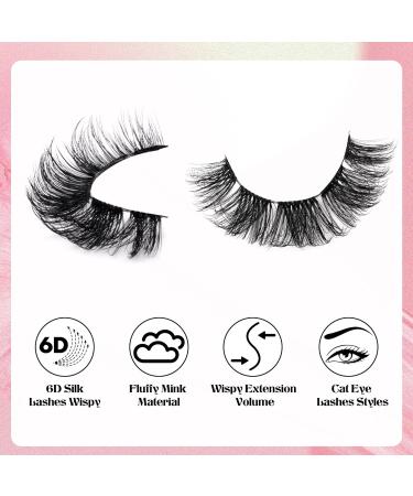 Fluffy 16MM Cluster Lashes Kit with Glue | Thick Volume Faux Mink | Natural Wispy Look | 10 Pairs False Eyelashes - Buy Online on GoSupps.com