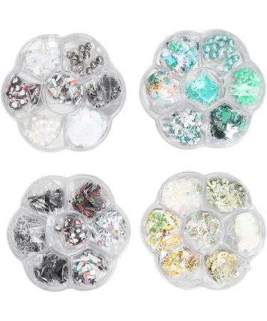 Clay Nail Glitter 4 Boxes Cute Christmas Nail Art Slices 3D Decoration Snowflake for Party for Women - Buy Online on GoSupps.com