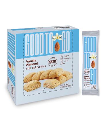 GOOD TO GO Soft Baked Bars Vanilla Almond, 9 Pack - gluten-free, Keto Certified, Paleo Friendly, Low Carb Snacks