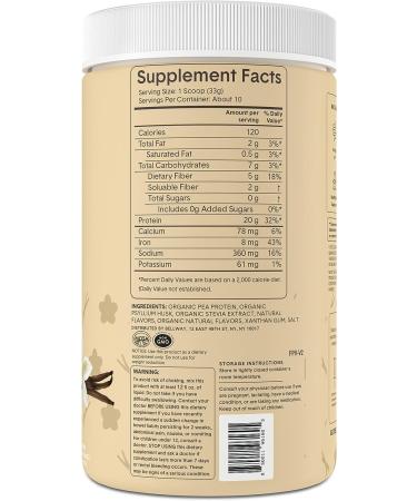 Organic Bellway Fiber Super Powder with 20g Plant Protein - Very Vanilla 12.7oz - Buy Online on GoSupps.com