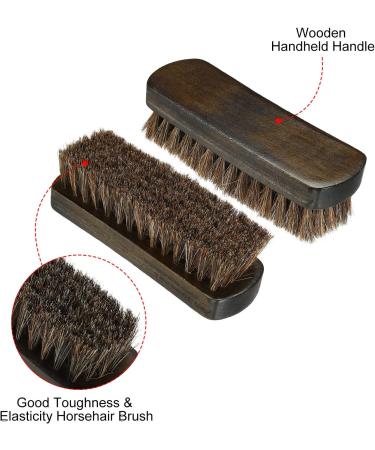 PATIKIL Horsehair Shoes Brush 150mm Handheld Polish Daubers for Leather Boots Cloth Dark Brown - Buy Online on GoSupps.com