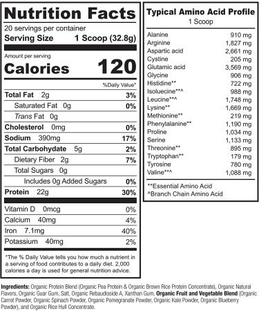 NATURELO Plant Protein Powder Vanilla - 22g Protein, Non-GMO, Vegan, Gluten-Free, Dairy-Free, Soy-Free - No Artificial Flavors or Preservatives - 20 Servings - Buy Online on GoSupps.com
